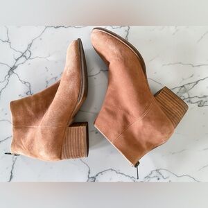 Seychelles Tan Suede Block Heel Ankle Boots